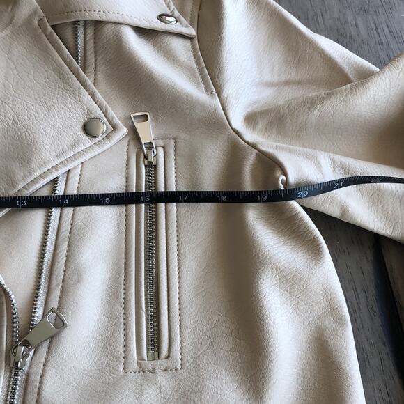 Elizabeth and James Cream Moto Jacket - L - Picture 6 of 10